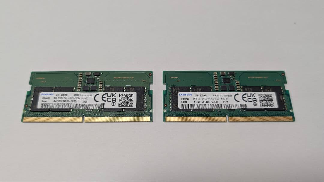 DDR5 SODIMM 8GBx2枚 (16GB) PC5-4800