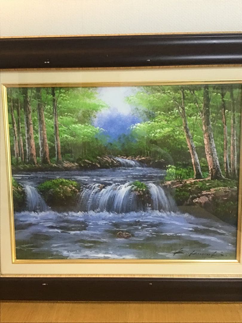 ☆オススメ！心の癒しにいかが？☆手描き油絵 画家黒木 啓 奥入瀬　送料無料！