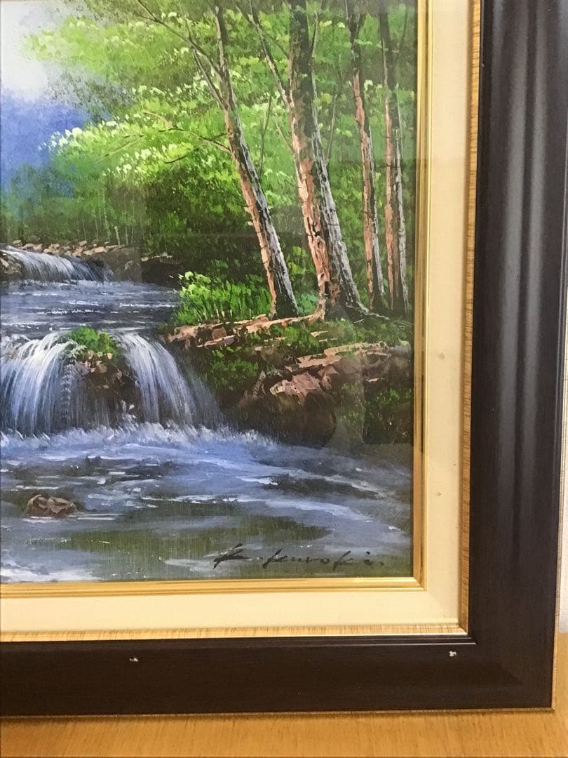 ☆オススメ！心の癒しにいかが？☆手描き油絵 画家黒木 啓 奥入瀬　送料無料！