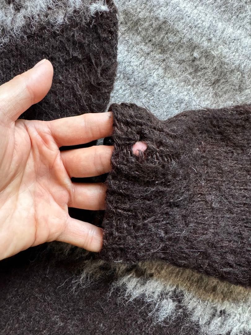 t*u様 ビンテージCASAアルパカウール100%ニットセータージグザグ幾何学ノ