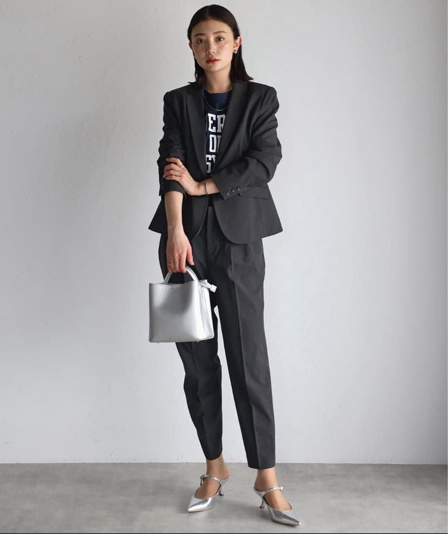 RIRIYANO洗える3点セットスーツ ジャケット+フレアスカート+パンツ15号