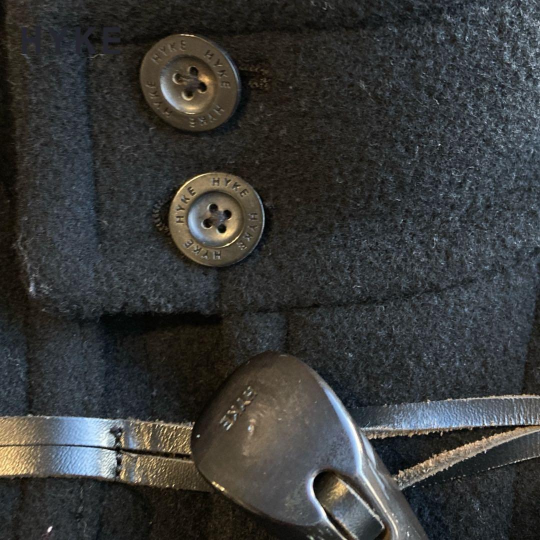 HYKE ダッフルコート　ブラック　サイズ2