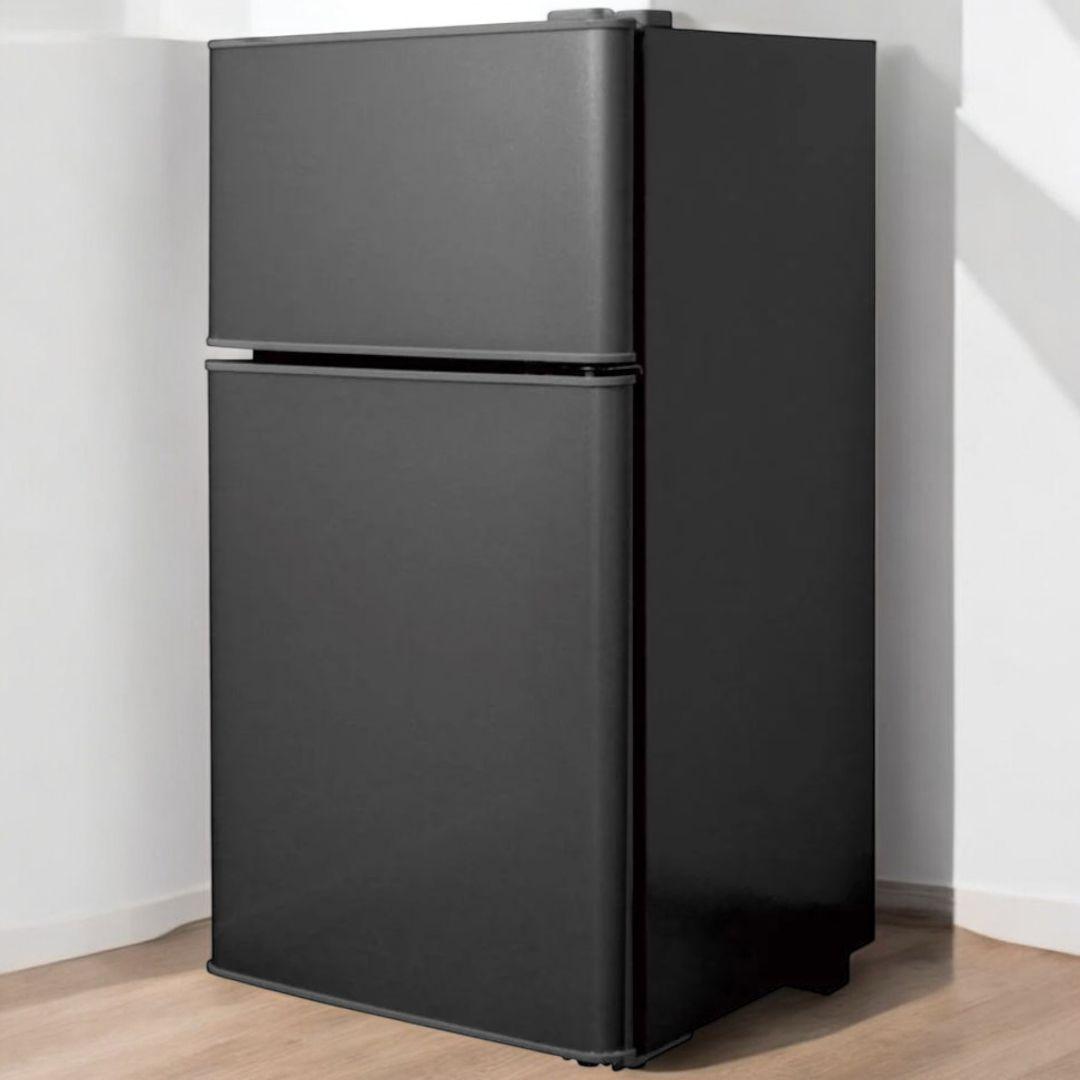 【新品】小型2ドア冷蔵庫 60L ブラック 一人暮らし寝室オフィス　省エネ静音
