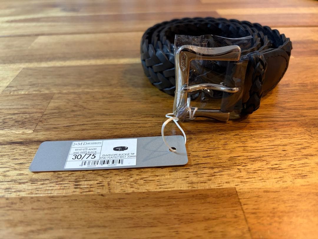 【未使用品/袋付き】J &M DAVIDSONレザー メッシュベルト 30/75