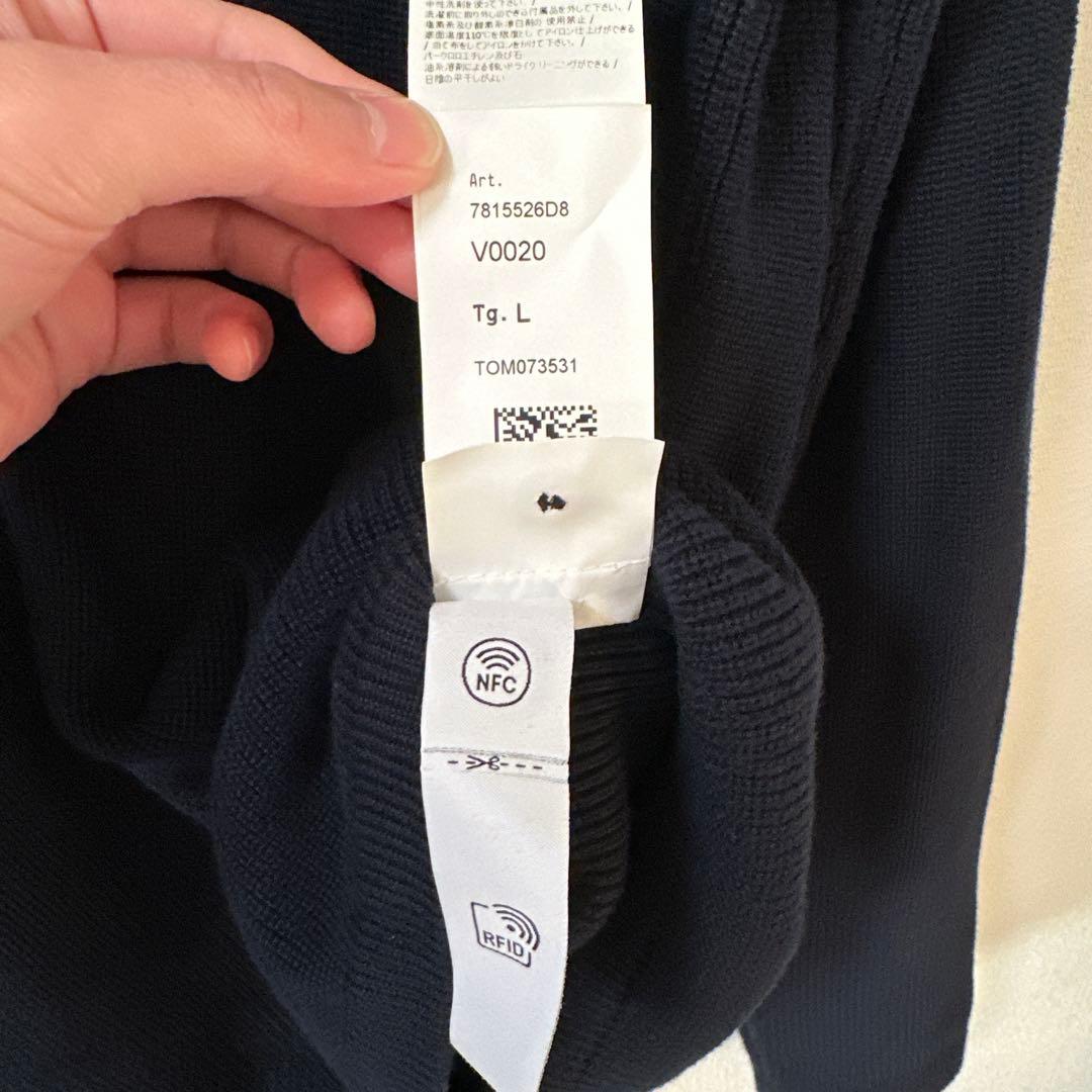 STONE  ドライバーズ ジップアップニット ネイビー Lサイズ