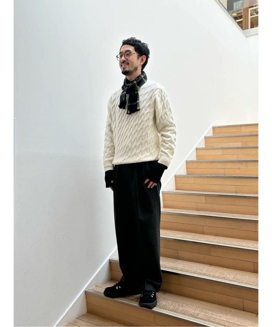 新品★ウール ケーブルニット ブラウン L TOMORROWLAND¥35200