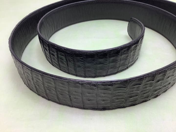 shinゴダン クロコダイル 本革ブラックメンズベルト
