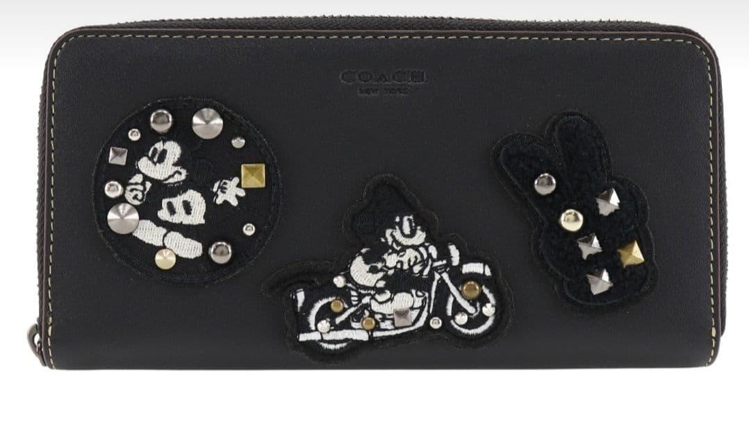 新品 COACH コーチ長財布 ミッキーマウスコラボ ワッペン