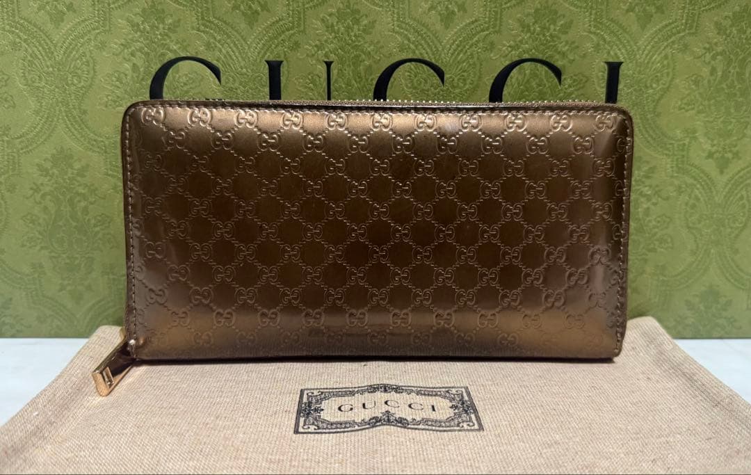 極美品‼️ GUCCI 長財布 グッチ ラウンドファスナー レザー