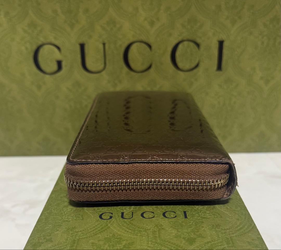 極美品‼️ GUCCI 長財布 グッチ ラウンドファスナー レザー