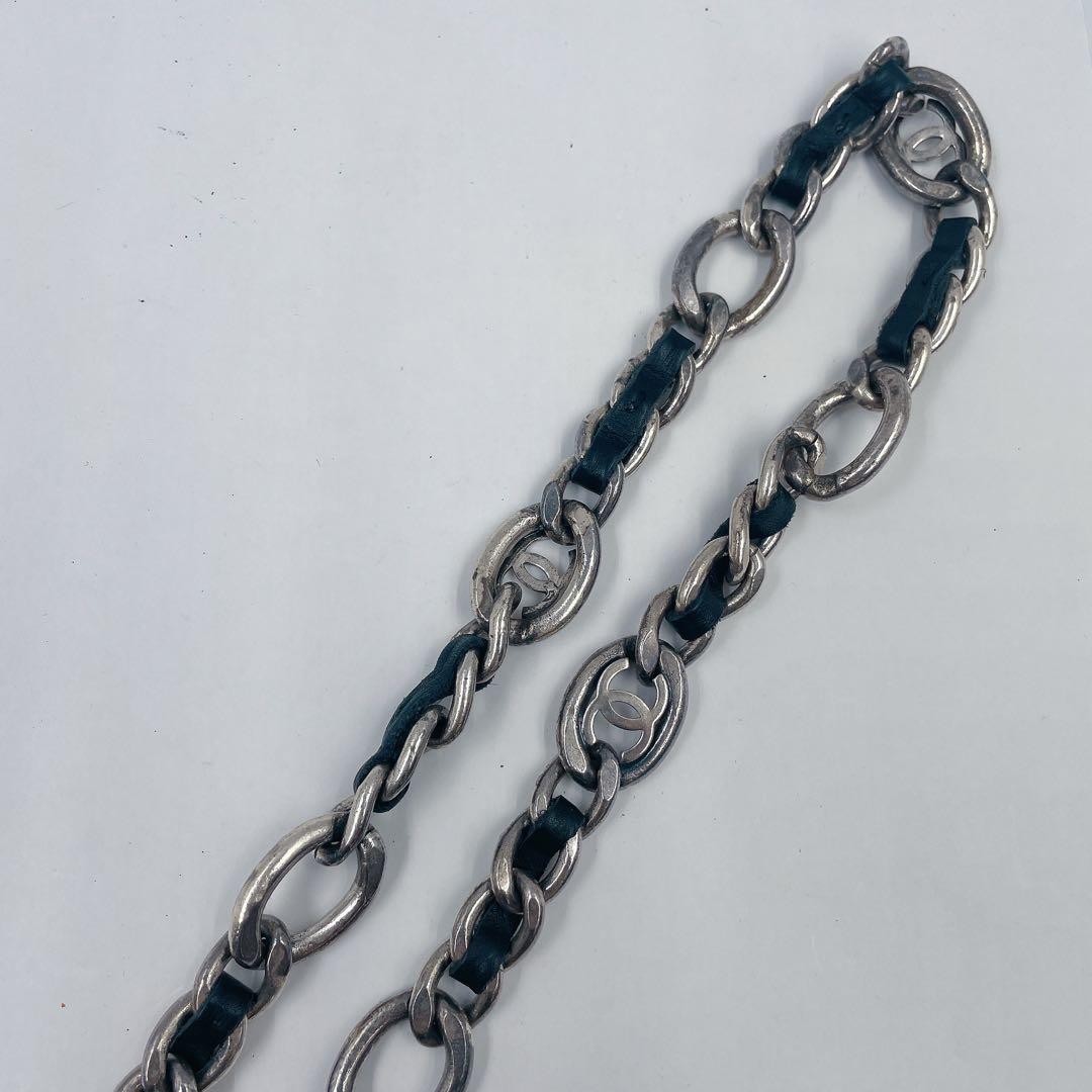 9EM106 CHANEL シャネル レザー チェーンベルト ヴィンテージ