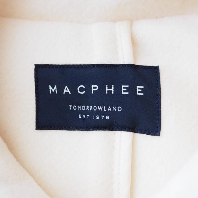 美品 MACPHEE トゥモローランド ウール ロングダッフルコート オフ白