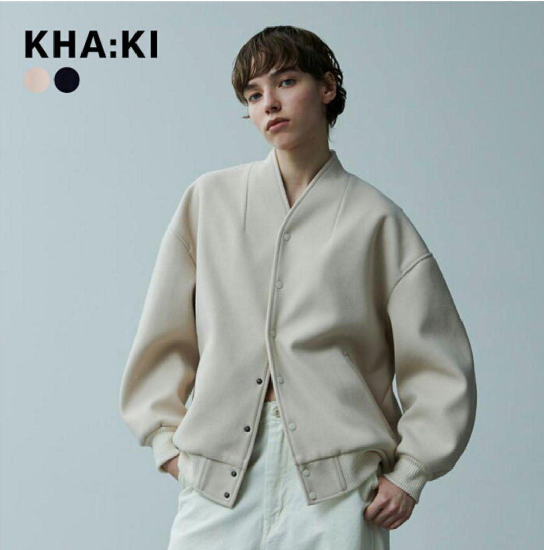 KHA:KI ノーカラー バーシティ ジャケット