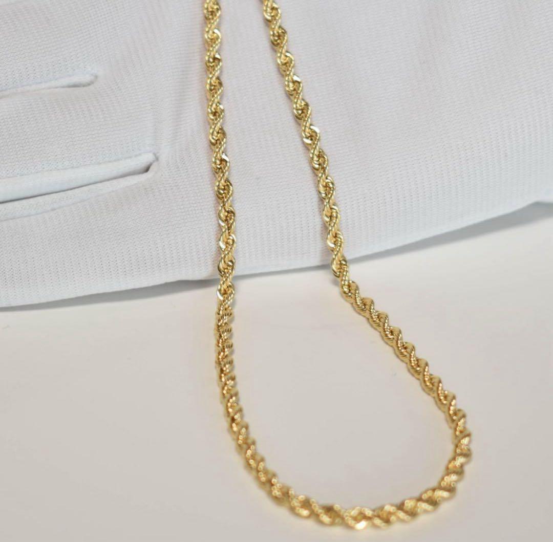 18KGF ロープチェーン ネックレス 50cm k18刻印