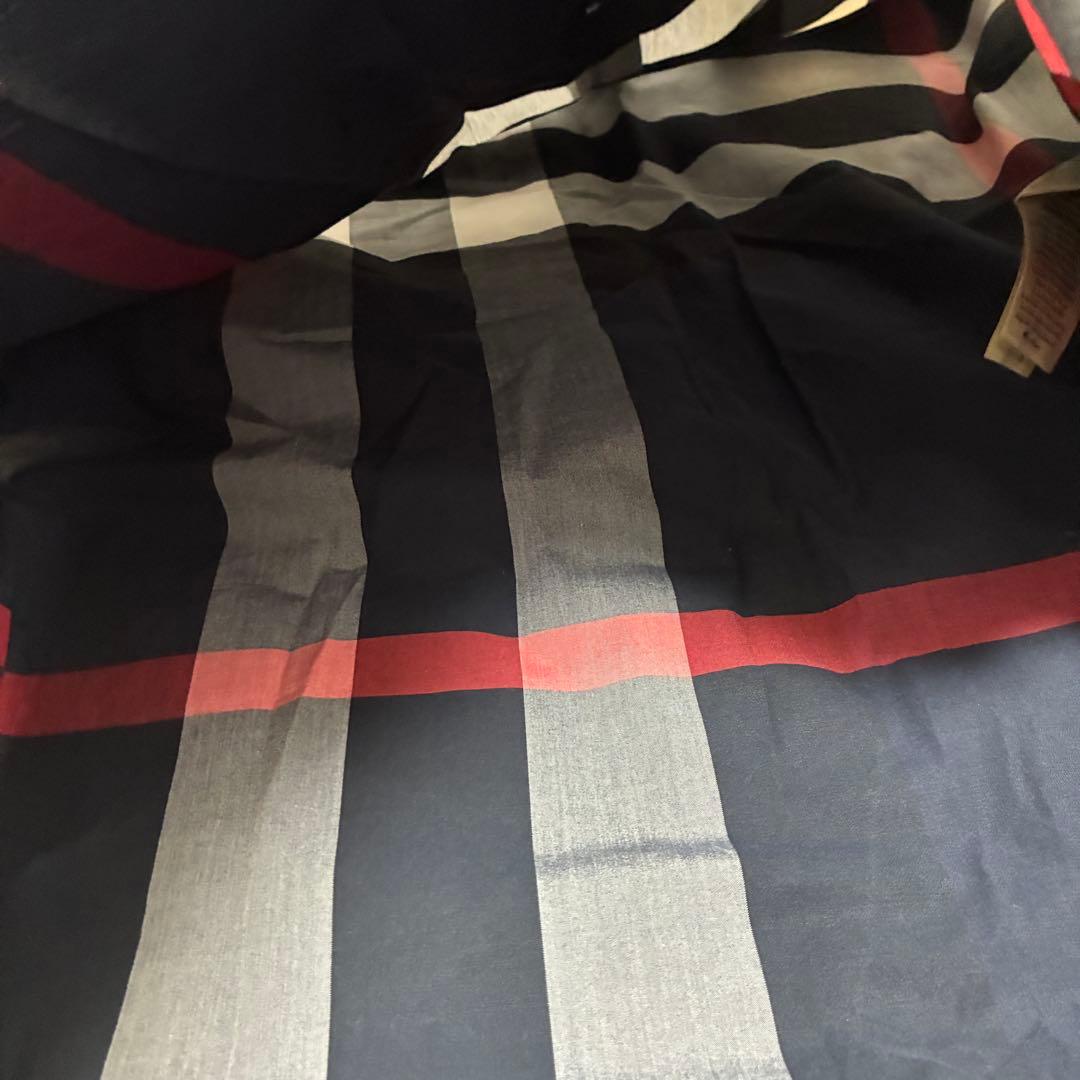 美品 バーバリー 長袖シャツ ノバチェック メガチェック メンズ ネイビー M