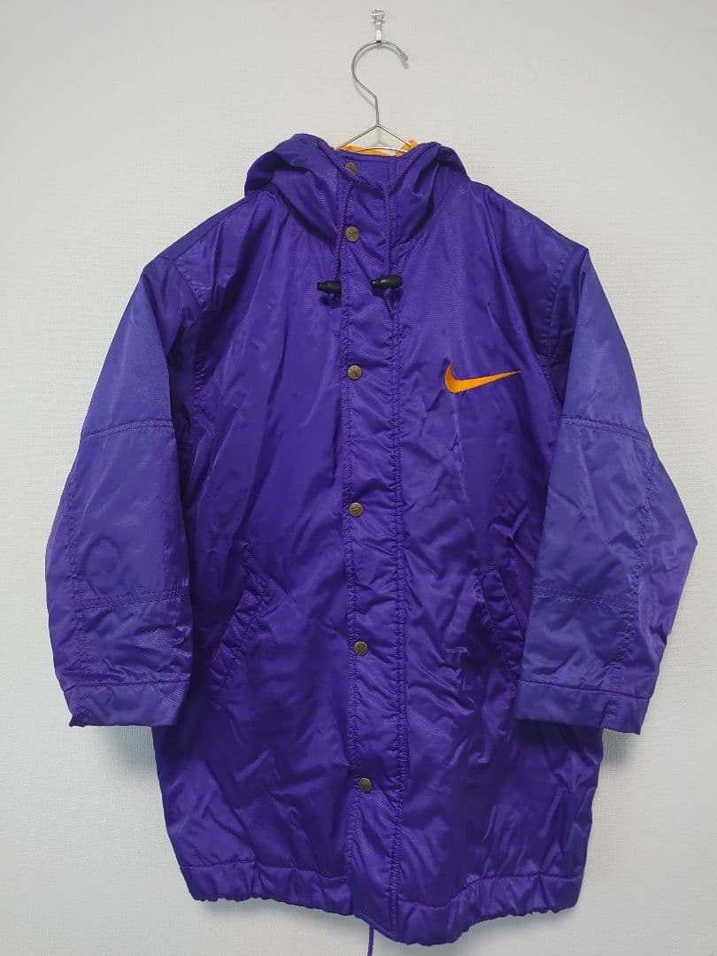 ナイキ ビンテージ ベンチコート レイカーズカラー ナイロンジャケット　銀タグ