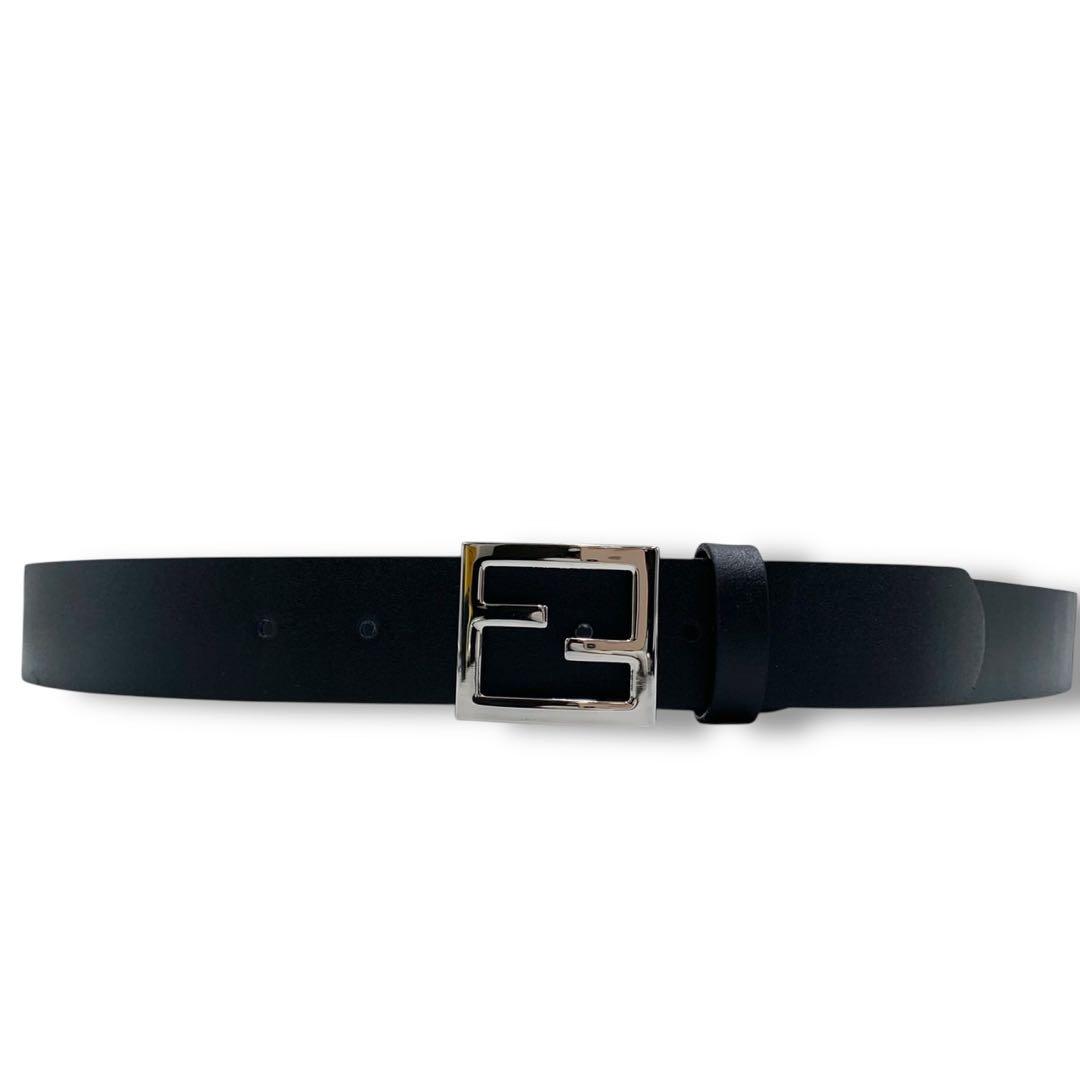 美品✨フェンディ ベルト FF バックル ロゴ金具 レザー ブラック 黒 箱付き