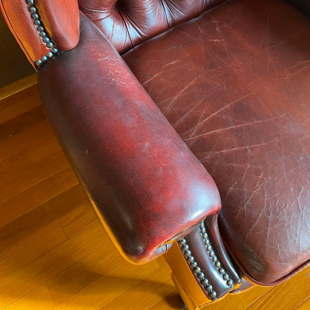 【お値下げ！】イギリス 本革 チェスターフィールド ソファ チェア