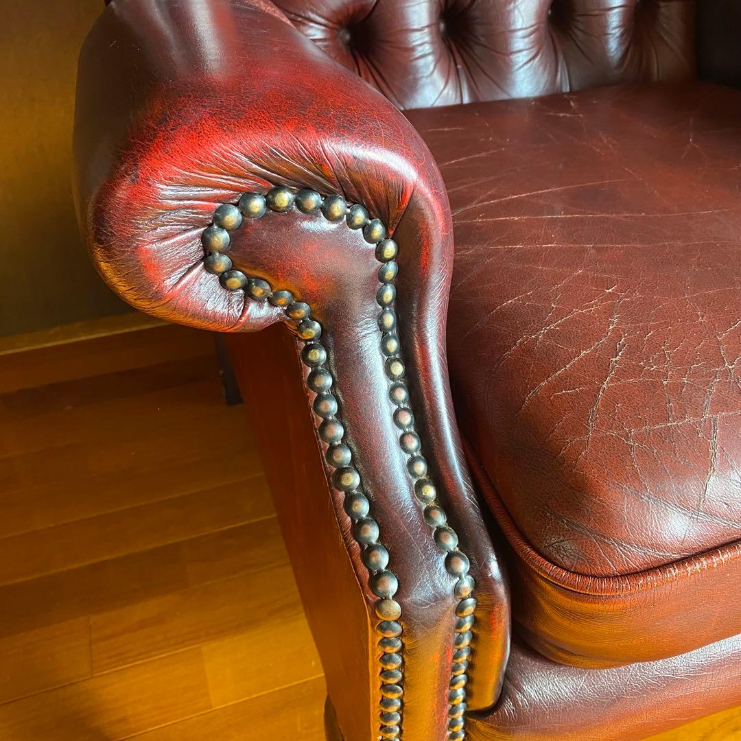 【お値下げ！】イギリス 本革 チェスターフィールド ソファ チェア