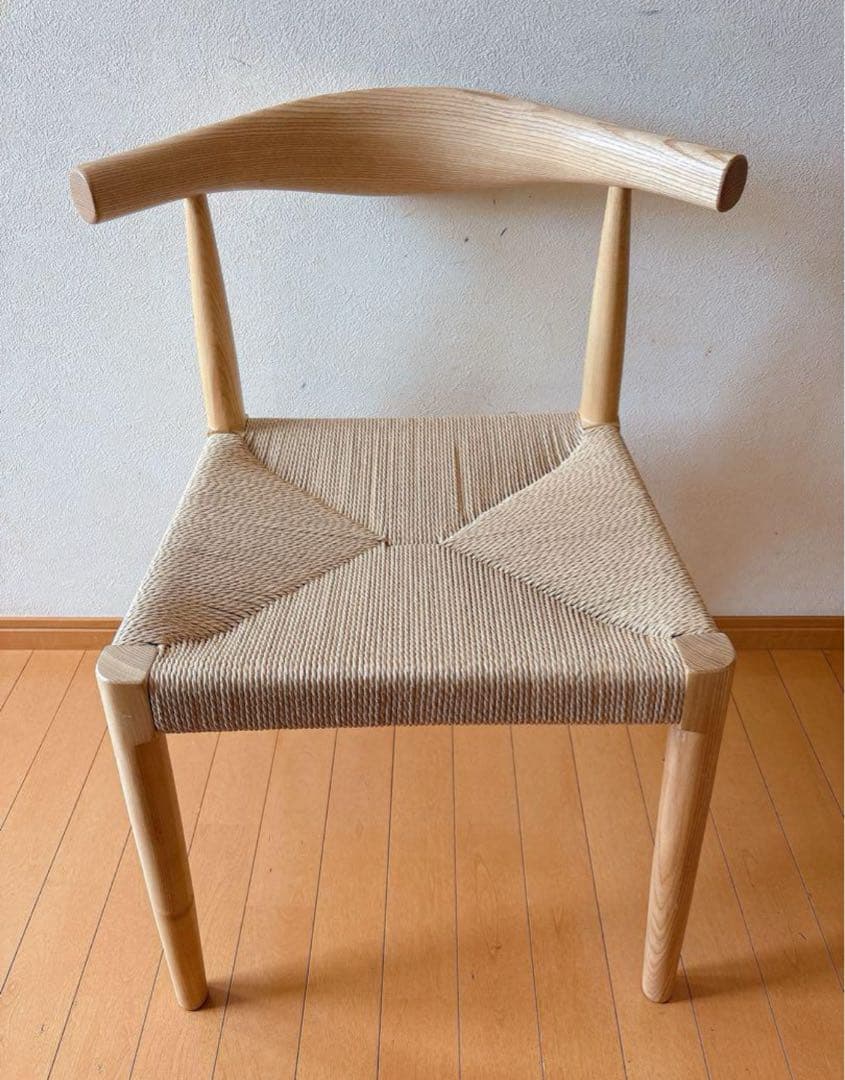 ペーパーコードチェア北欧デザイン　ナチュラル　アームレスリプロダクト品　椅子イス