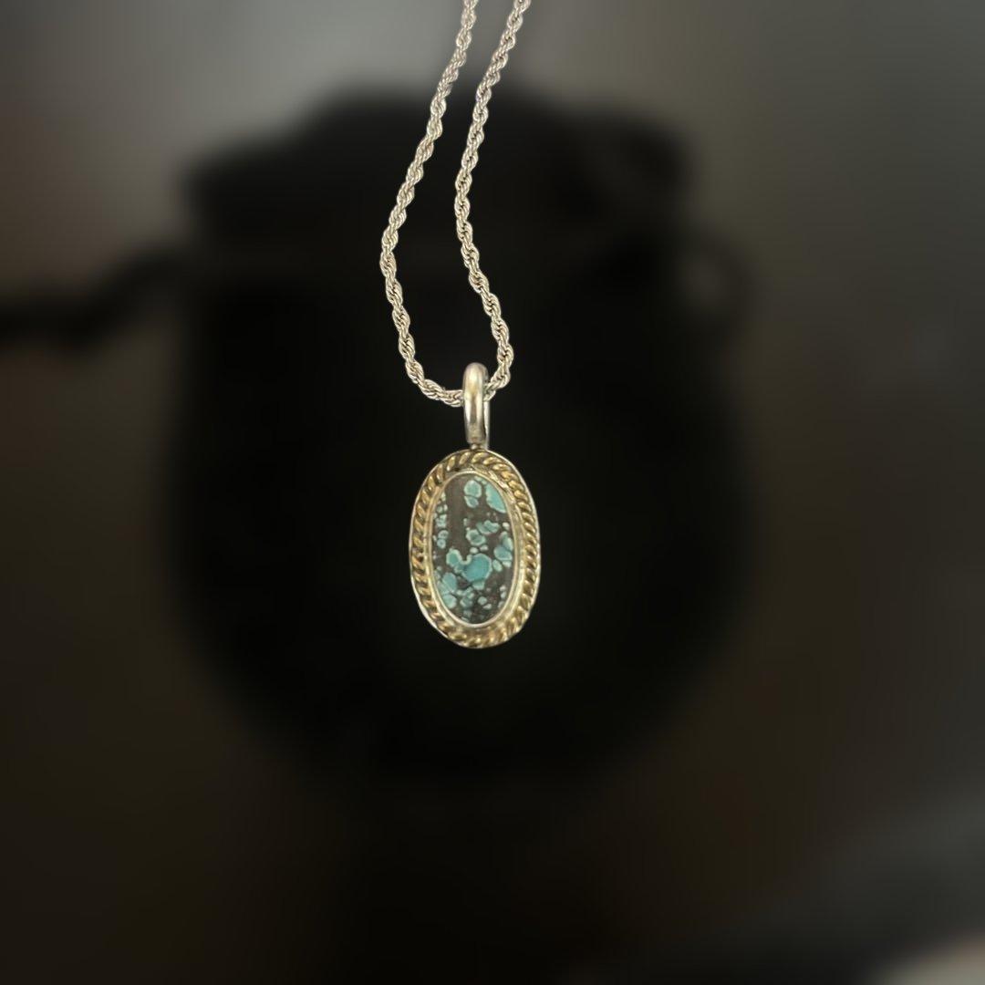 ナバホ族　ターコイズ　ネックレス　インディアンジュエリー