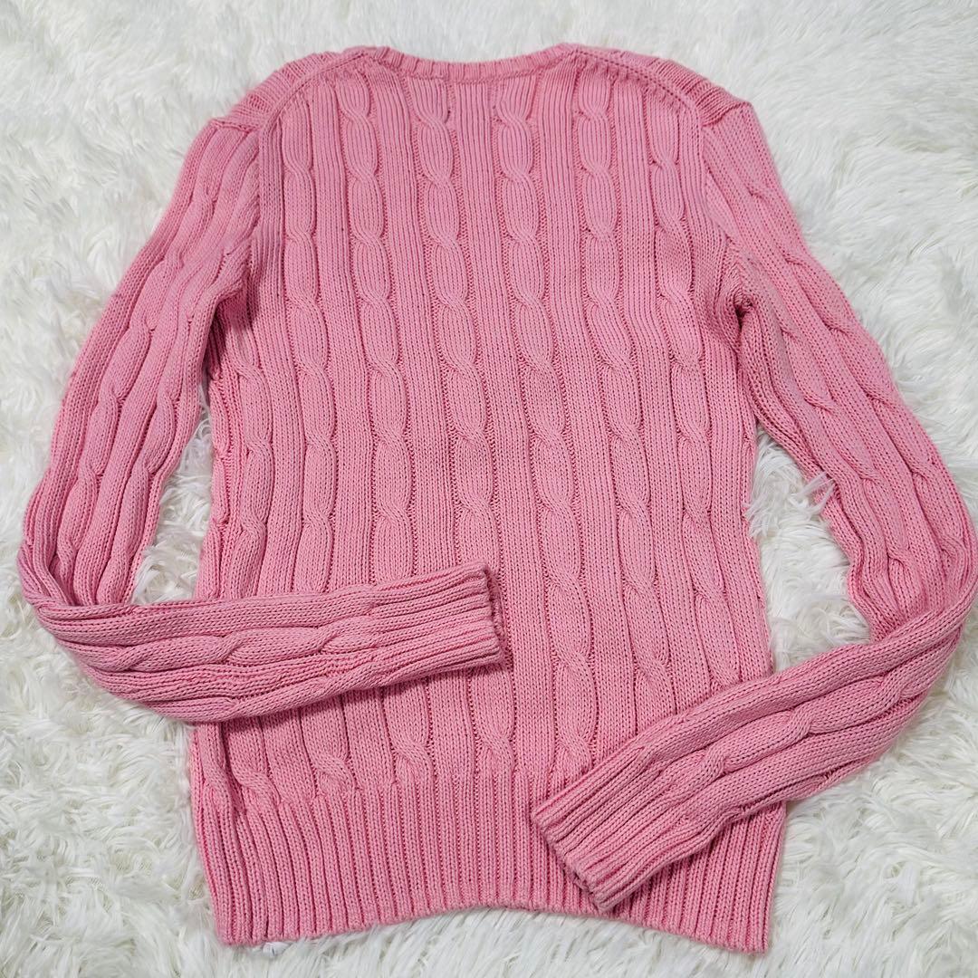 現行QRタグ✨ラルフローレン ケーブルニット ピマコットン セーター ピンク