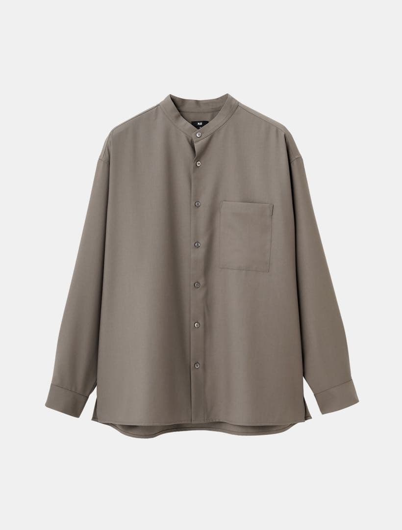 新品 PLST レーヨンブレンドバンドカラーシャツ S プラステUNIQLO C