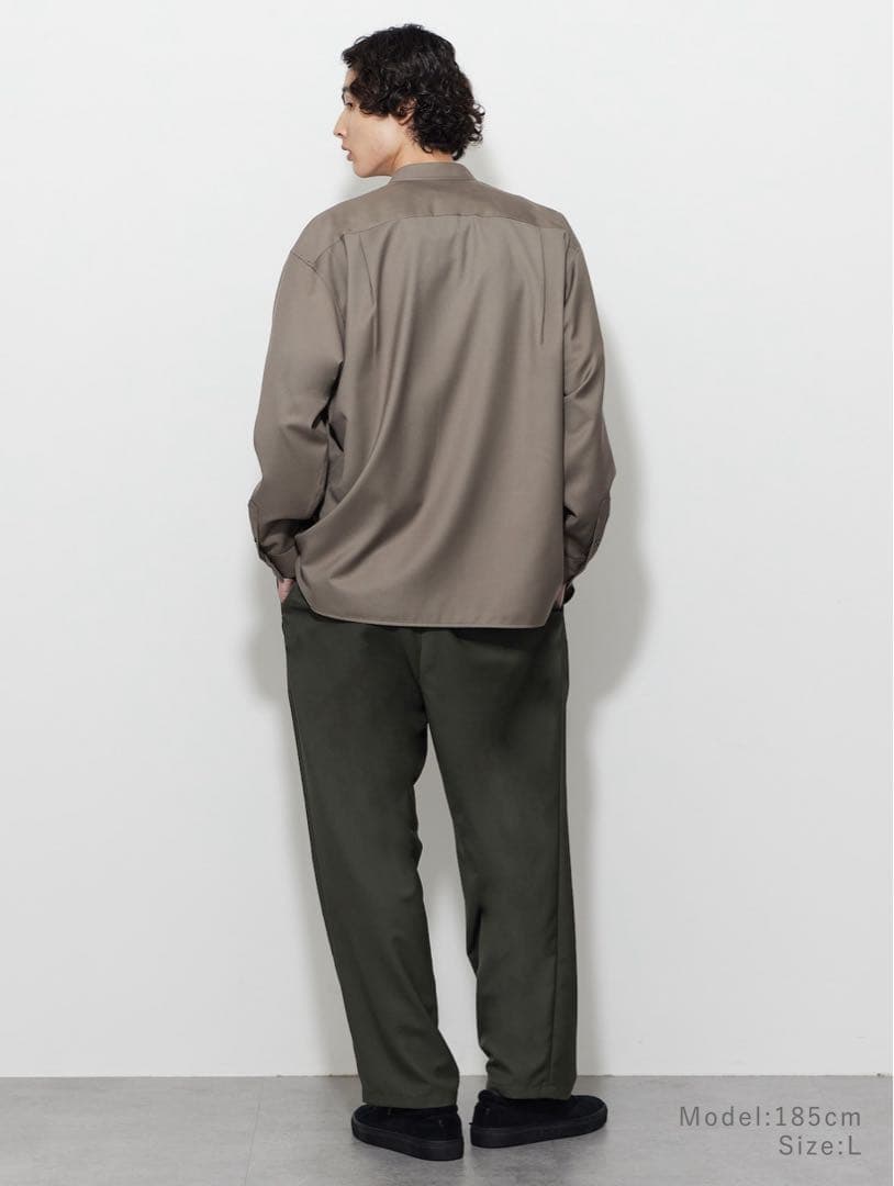 新品 PLST レーヨンブレンドバンドカラーシャツ S プラステUNIQLO C