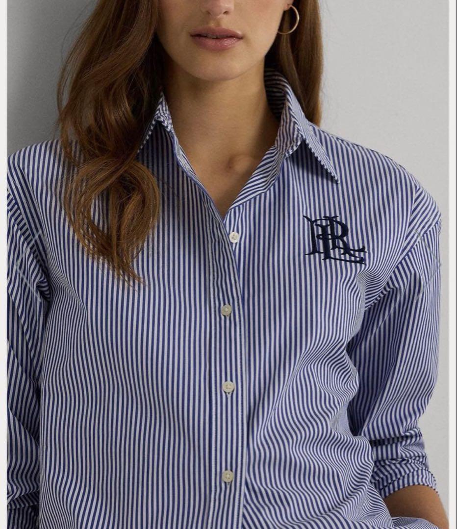 【未使用級】ローレンラルフローレン　ストライプ　シャツ　刺繍　XXS