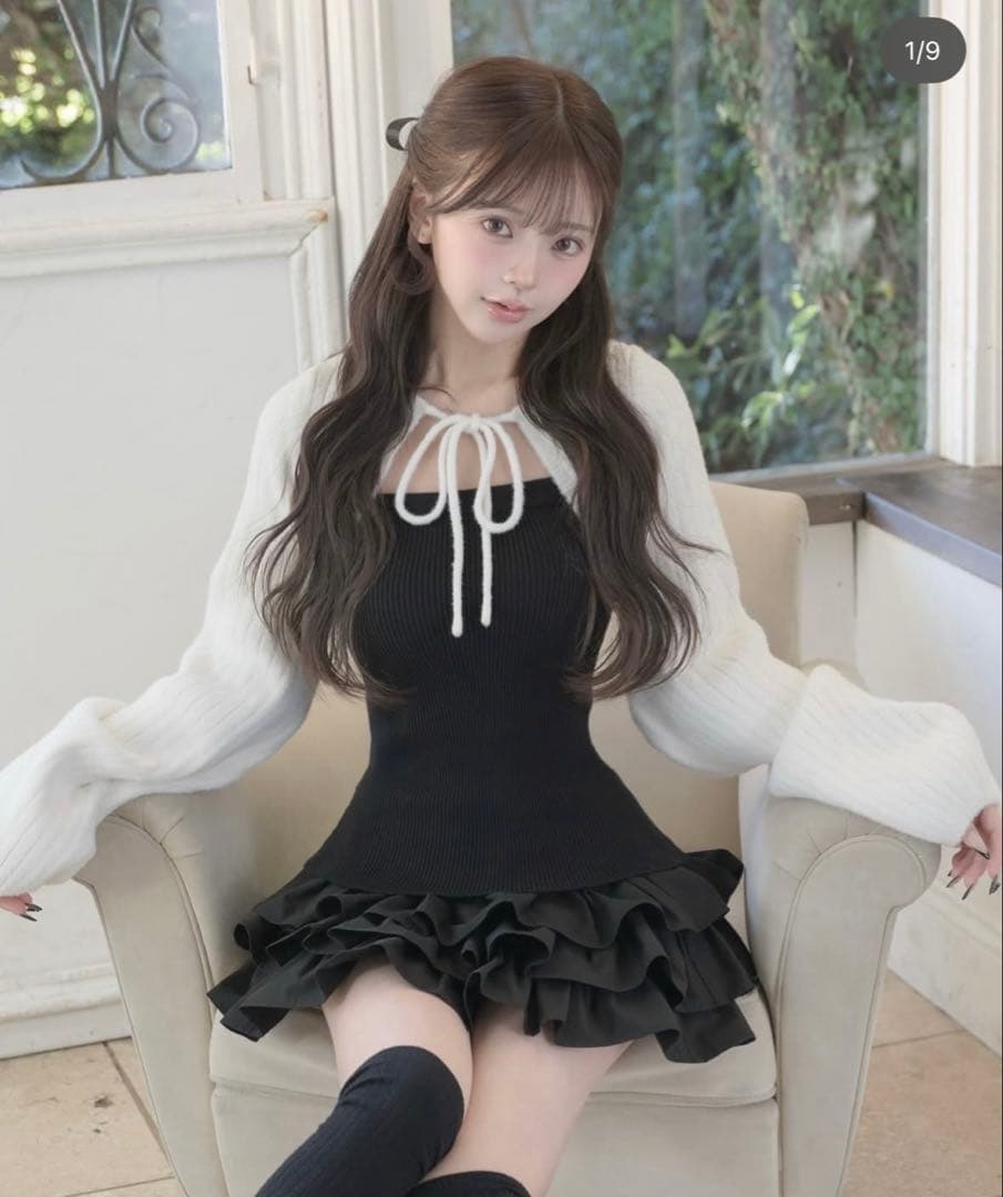 ダーリッチ darich ティアードフリルミニワンピース BLK F