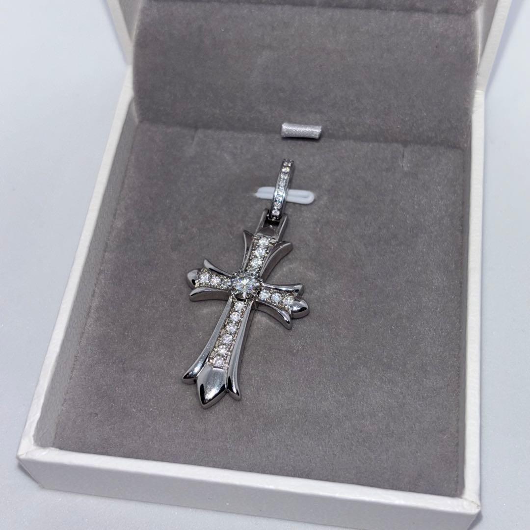 VVS モアサナイト クロスペンダント トップ　silver925 シルバー