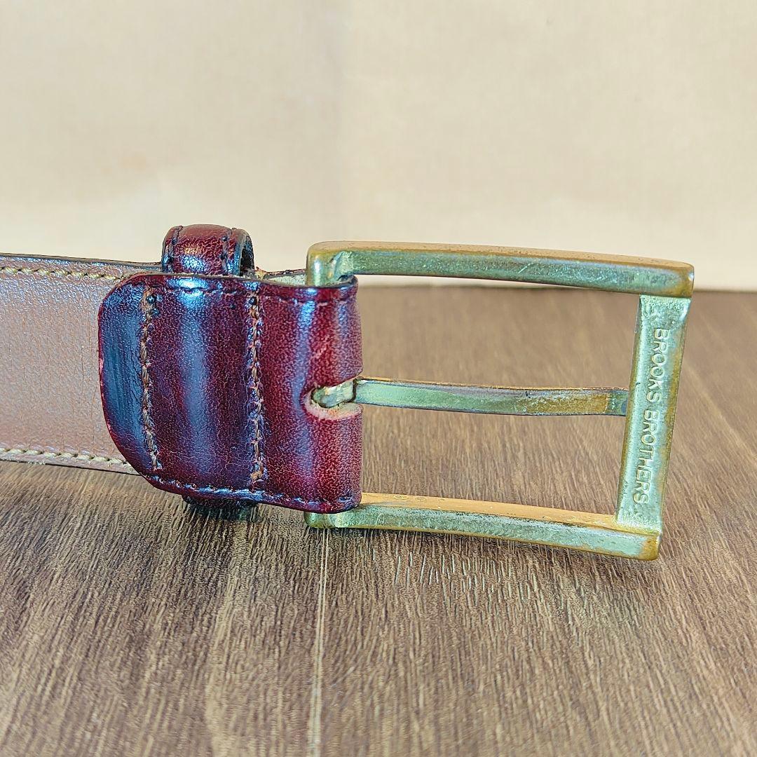 【Vintage USA製】ブルックスブラザーズ　高級艶バーガンディドレスベルト