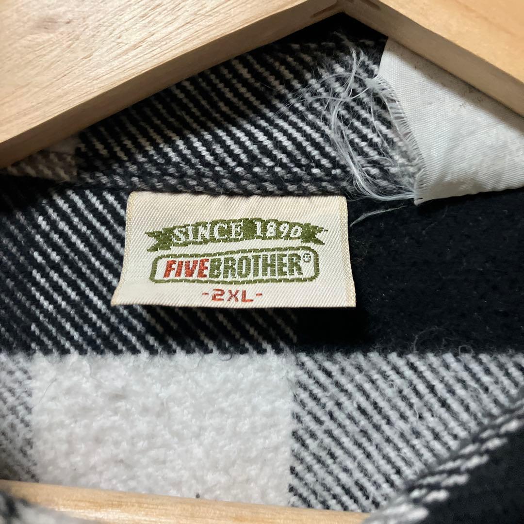 Five Brother ファイブラ 2XL ブロックチェック ネルシャツ