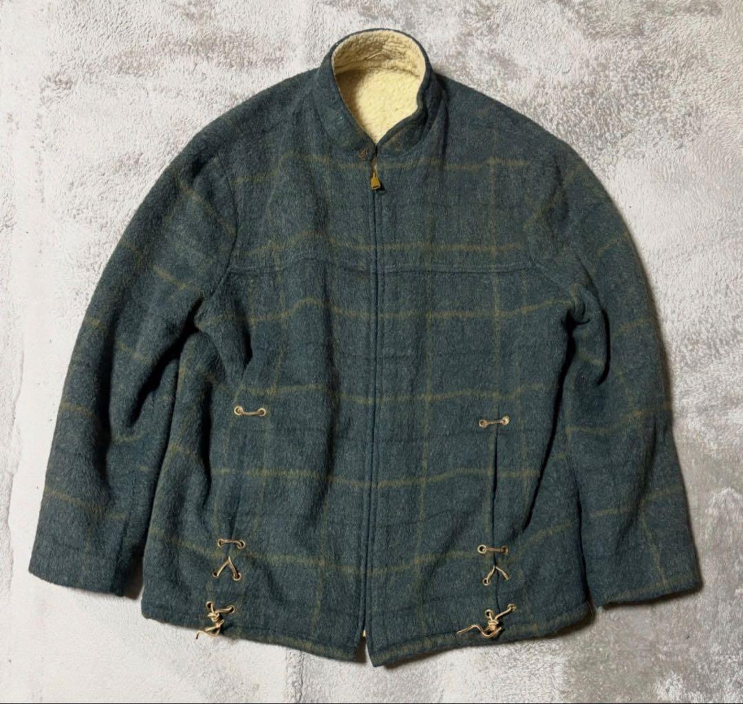W*杯様 Special 50s 60s チェック ウールジャケット CPOジャ