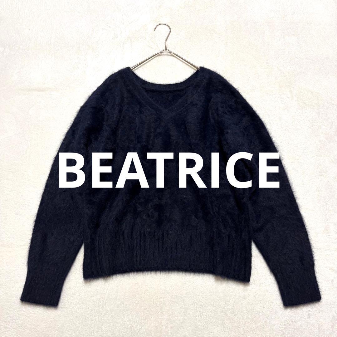 BEATRICE ベアトリス フォックスカシミヤニット Ｖネック ネイビー M