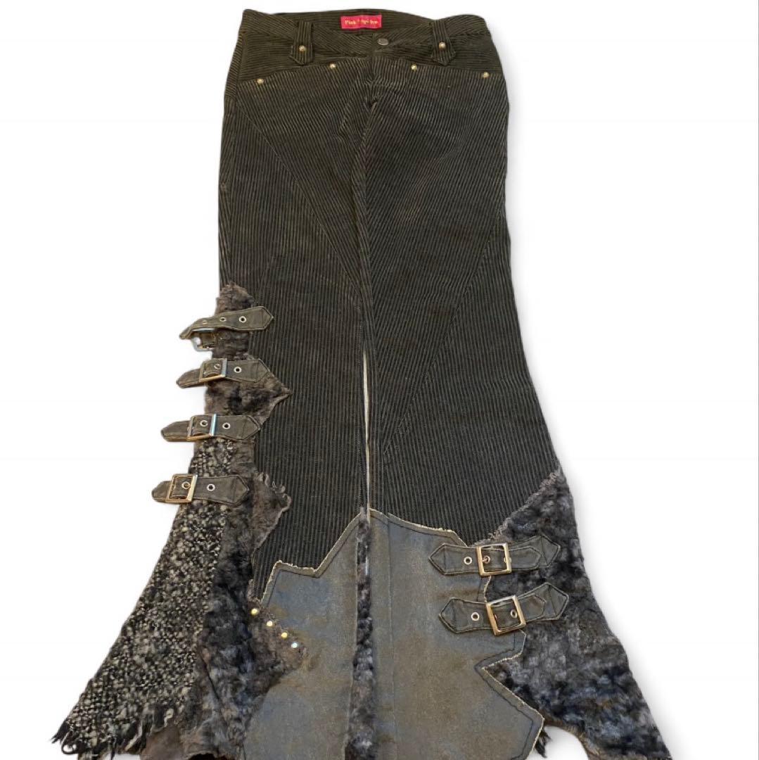 00s y2k グランジ　フレア　パンツ　レア　ギミック　リメイク　ベルト