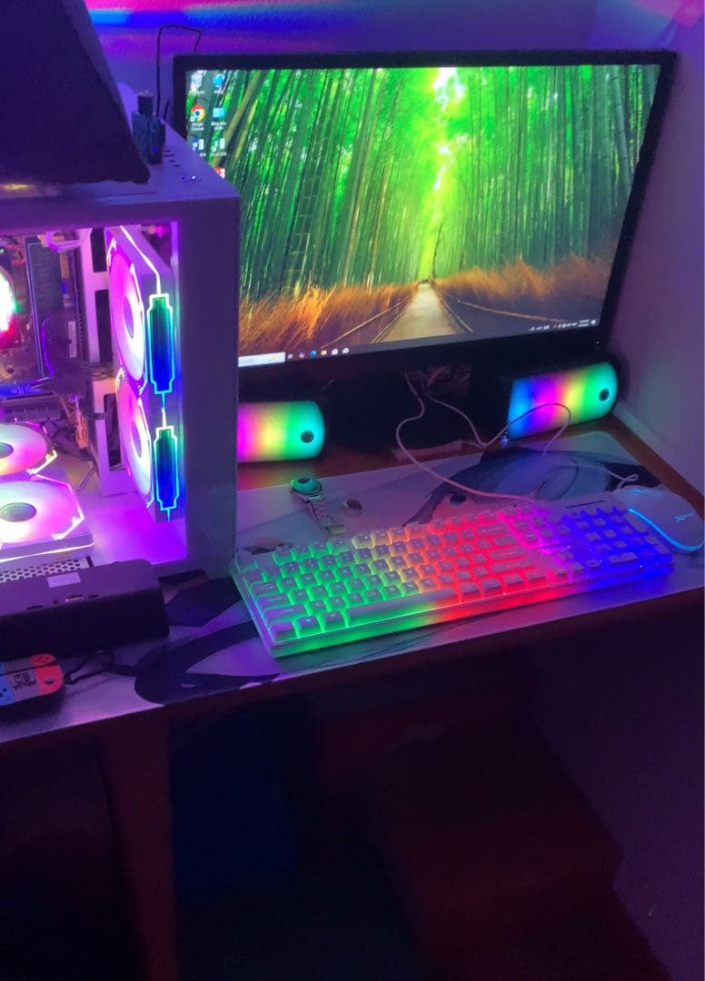 ホワイト RGBミニタワーPCケース