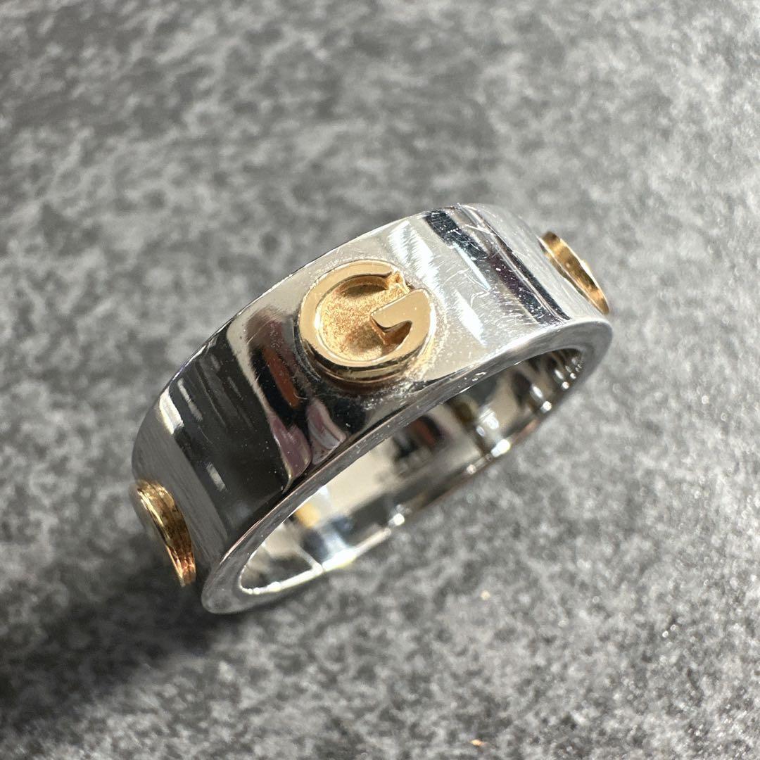 GUCCI ロゴ入りリング シルバー/ゴールド