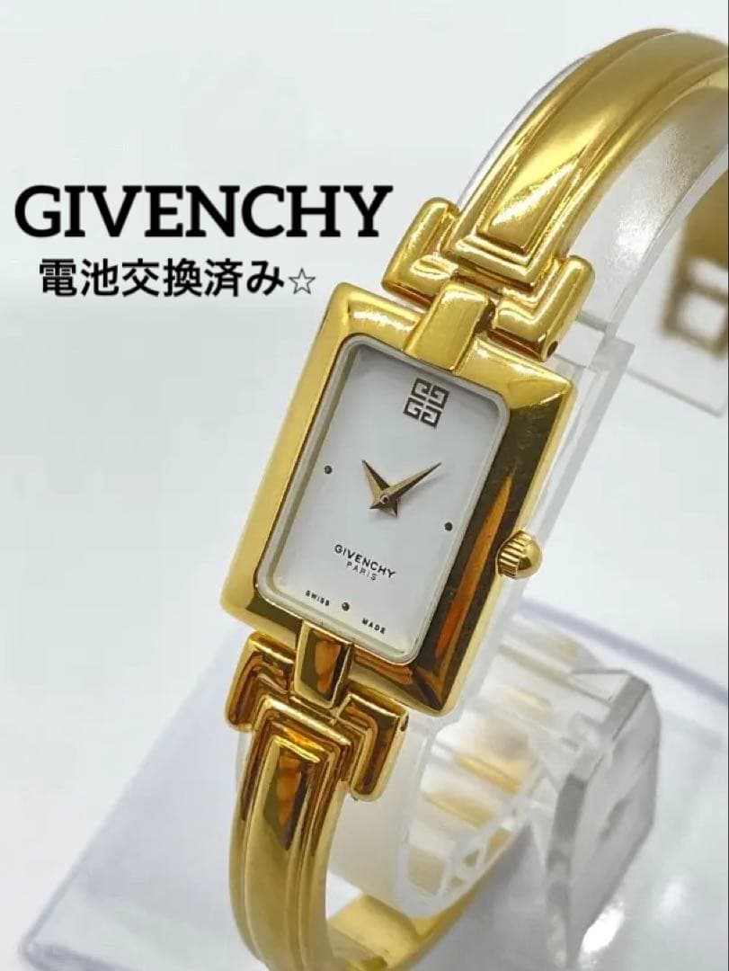 【新品電池】GIVENCHY ジバンシー バングルウォッチ ゴールド レディース