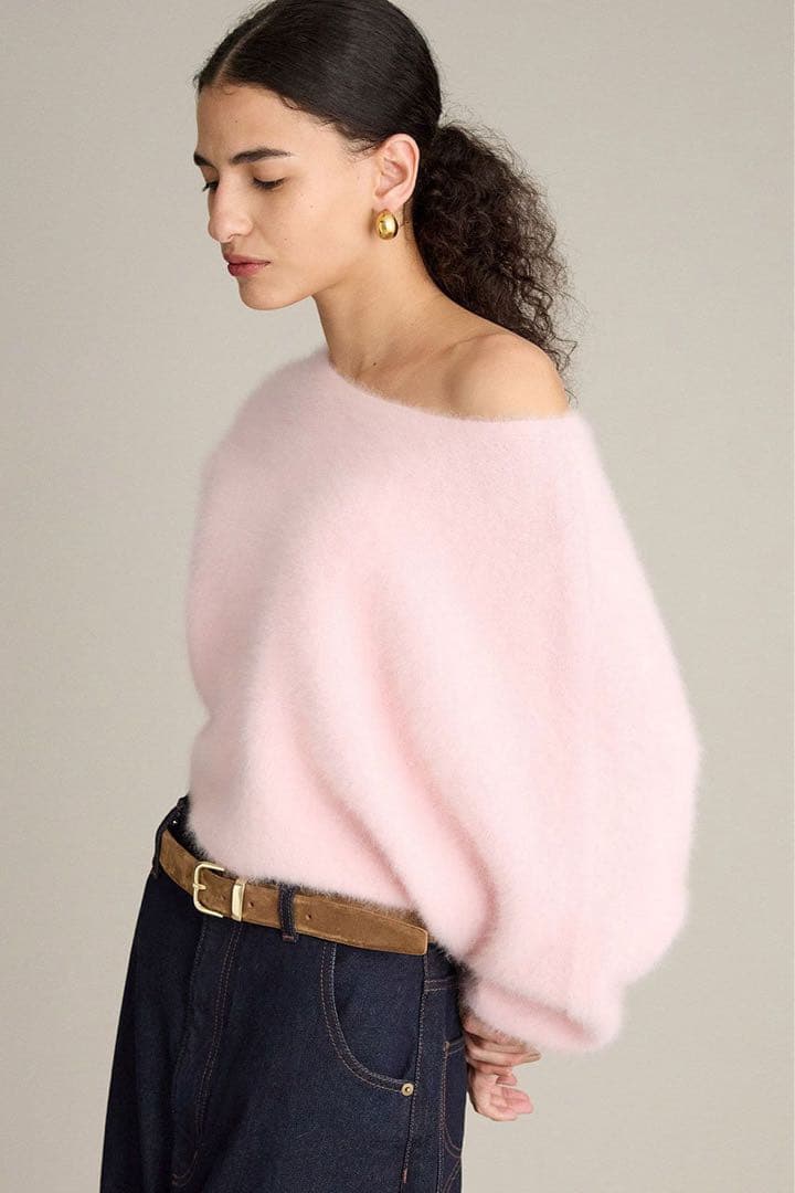 BRILL 25AW FOXカシミヤポンチョプルオーバー ライトピンク