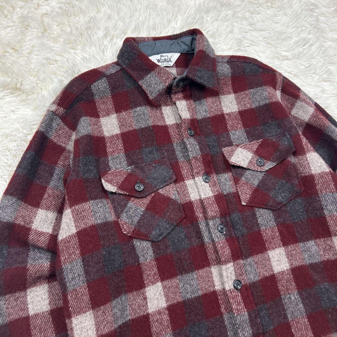 70s 白タグ　美品　ウールリッチ　CPOシャツジャケット　バッファローチェック