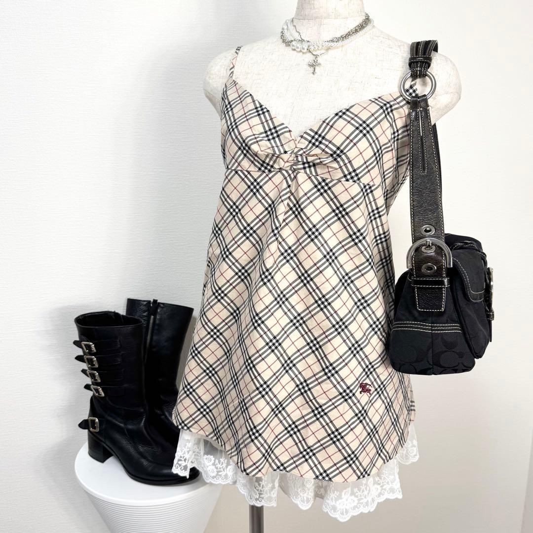 y2k❤️ BURBERRY BLUE LABEL ノバチェック キャミチュニック