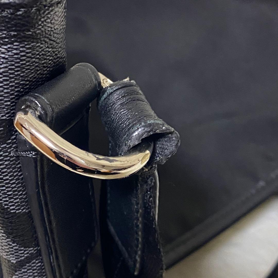 COACH ヘリテージ メッセンジャーバッグ シグネチャー　PVC ブラック