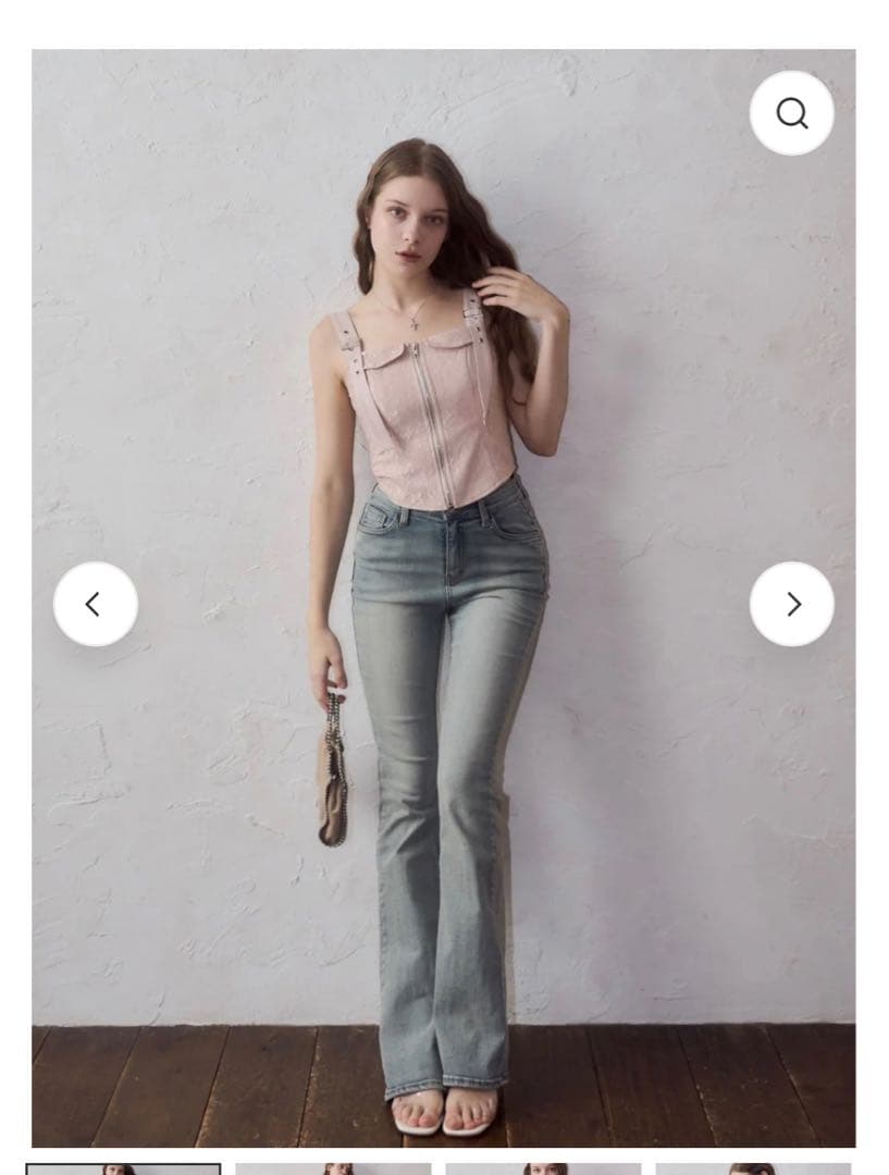 yilon CORSET LACE CAMI ピンク