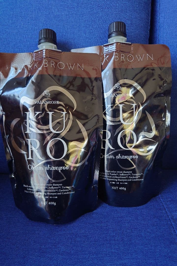 新品☆バランローズKUROクリームシャンプー ダークブラウン 400g 白髪染め