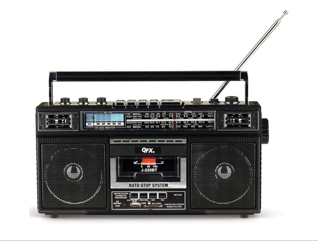 90年代 QFX J-220BT レトロカセットレコーダープレーヤー ラジカセ