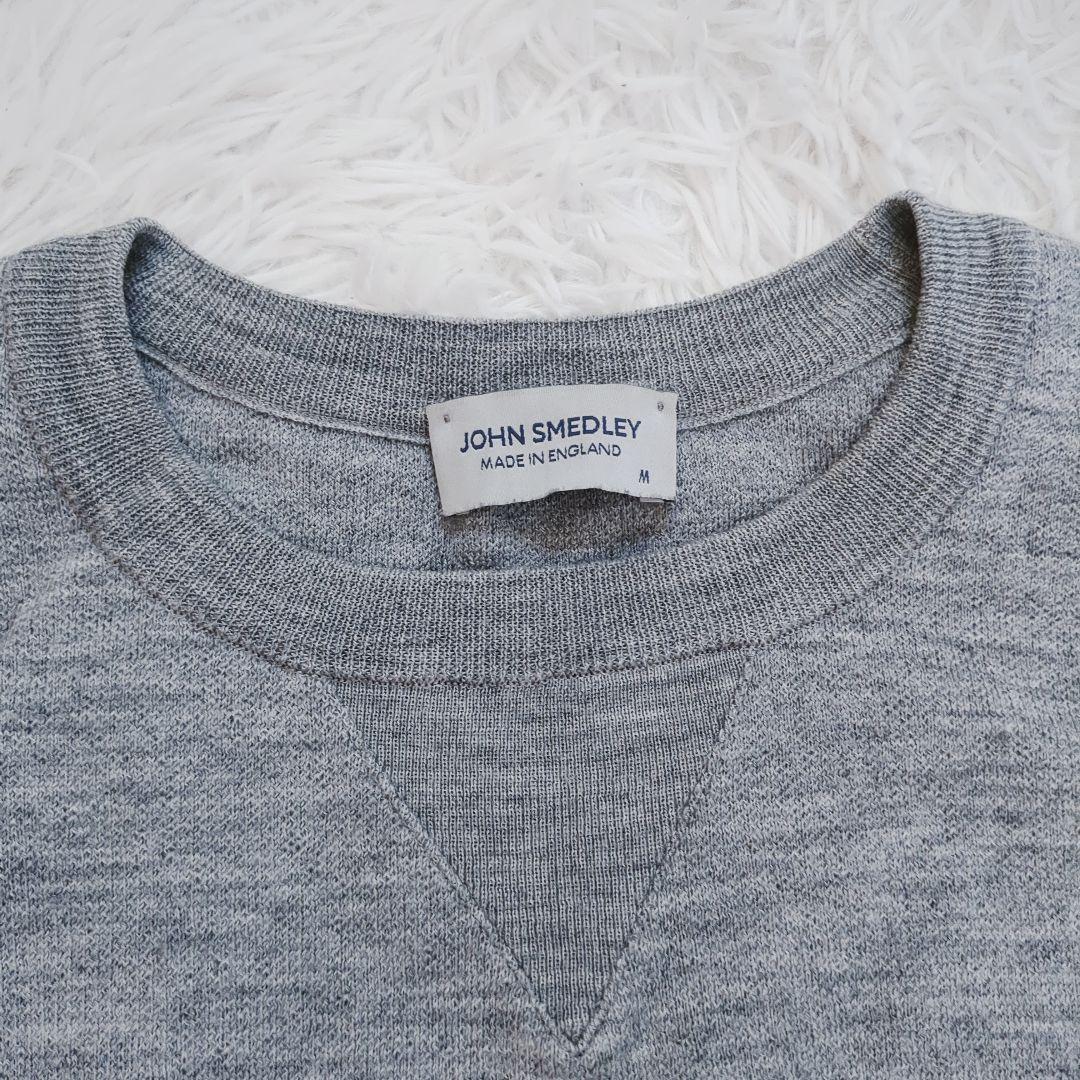 ジョンスメドレー 日本別注 30G Vガゼット クルーネックニット メリノウール