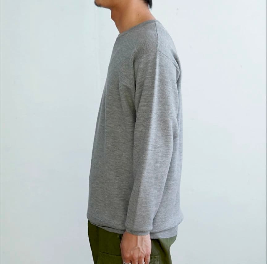 ジョンスメドレー 日本別注 30G Vガゼット クルーネックニット メリノウール