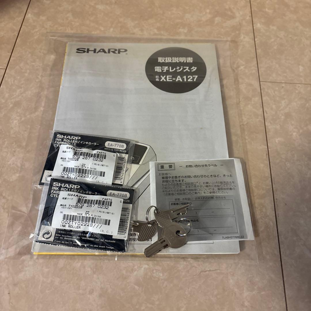 シャープ　レジスター　XE A127　簡単便利特殊　新品インキローラー付き