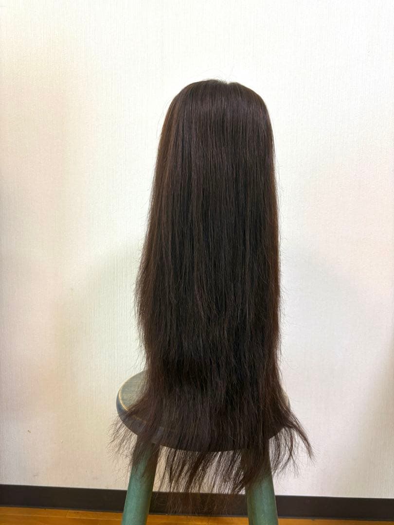 人毛100%フルウィッグ　リネアストリア チョコブラウン ストレートロング